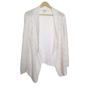 Kirra Off-White Crochet Long Sleeve Cardigan Size Small